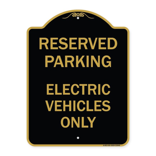 Signmission For Electrical Cars Reserved Parking Electric Vehicles Heavy-Gauge Alum, 18" x 24", BG-1824-23948 A-DES-BG-1824-23948 - main